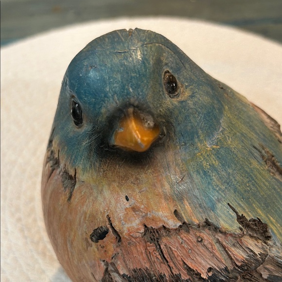 Lot of 2 Colorful Resin Bird Figurines Sculptures Blue and Yellow 8” x 5.5” - Picture 8 of 11